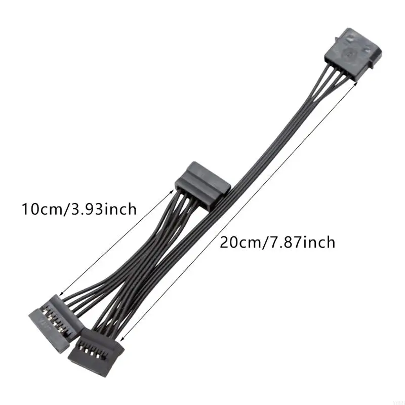 Y88b 15 pin macho para 3/4/5/6 Big 4pin extensão energia feminina 15pin alimentação alimentação para PC
