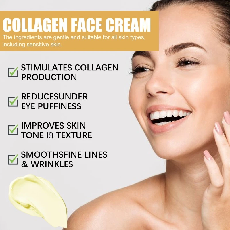 Collagen Cream Lift Firming reduce Nasolabial Folds Headlines fade fine lines Brighten skin remove Wrinkle Anti Aging face Cream