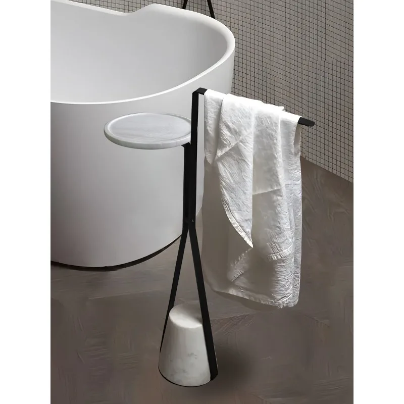 Marble bathtub floor towel rack, storage rack, no punching edge, bath towel rack