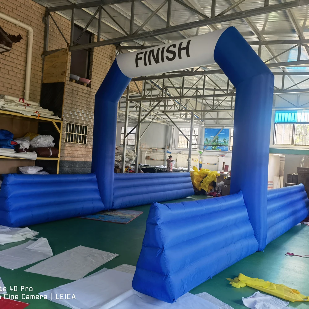 

wholesale Promotional Blue Inflatable Start Line Arch With Legs Outdoor Advertising Archway Door Gate Balloon For Race