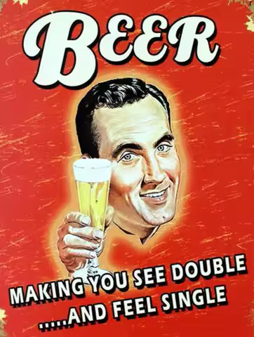 BEER MAKING YOU SEE DOUB Retro Metal Tin Sign Poster Plaque Garage Wall Decor A4-Aluminum