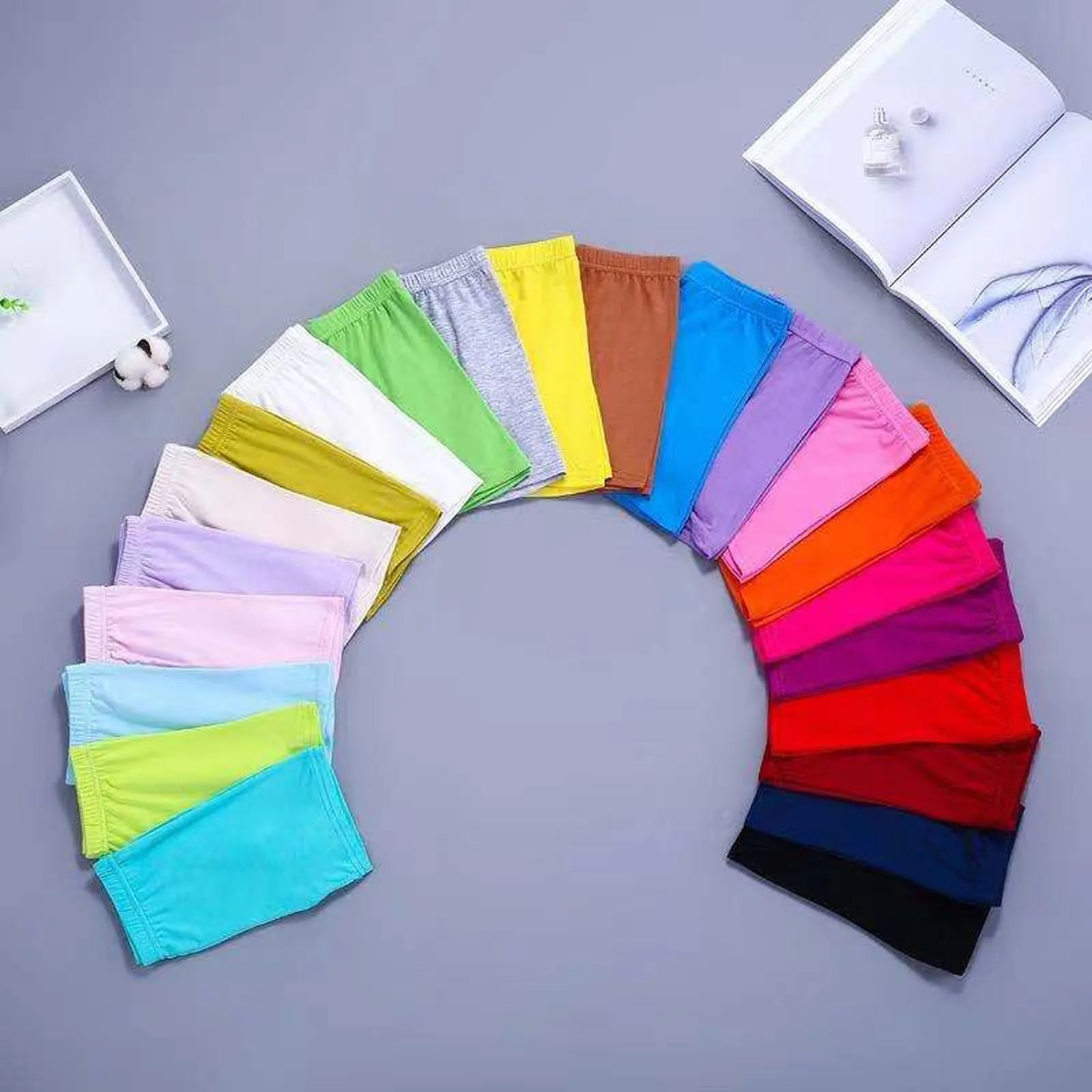 Summer Solid Kids Leggings Girls Safety Shorts Cotton Leggings Girls' Beach Shorts Are Suitable For Children Age 4-13 image 3