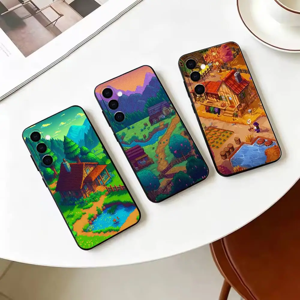 Healing Game S-Stardew V-Valley Soft Silicone phone Case for Samsung Galaxy A73//A72/A70/A53/A52/A51 - Black