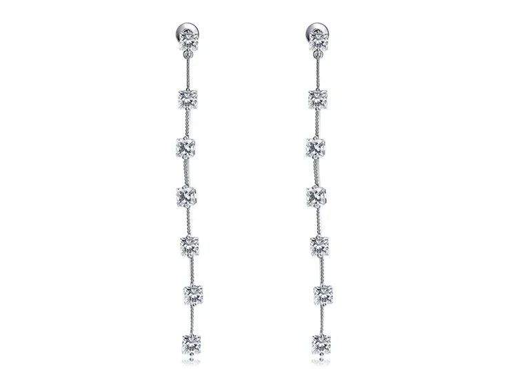 Fashion Jewelry New Long Single Row Diamond Earstring Simple Earrings Crystal from Austrian for Woman