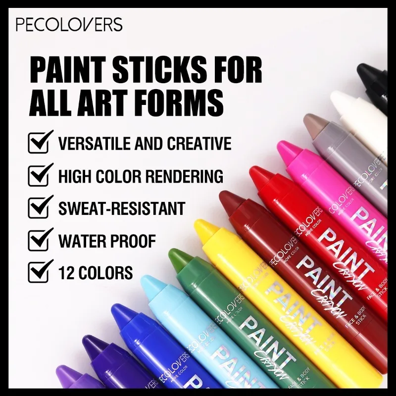 Caneta pintada corporal, à prova d'água e à prova de suor, de longa duração e natural, adequada para maquiagem de férias de Halloween, cosméticos faciais