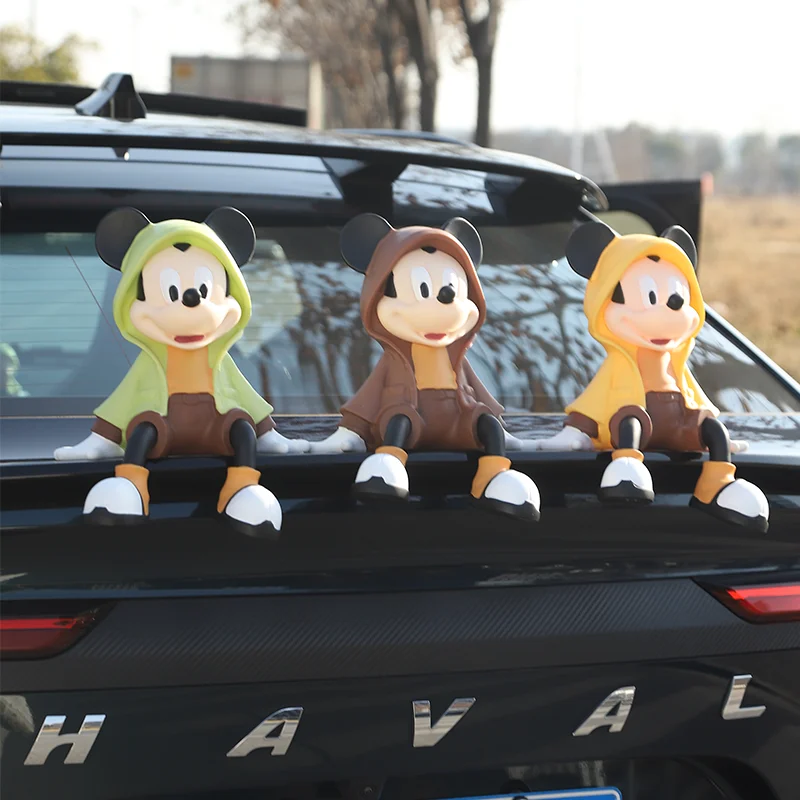 ديزني ميكي الكرتون لطيف زخرفة الإبداعية kawaii العصرية لعبة تمثال سيارة المنزل زينة زخرفية أنيمي الطرفية هدية.