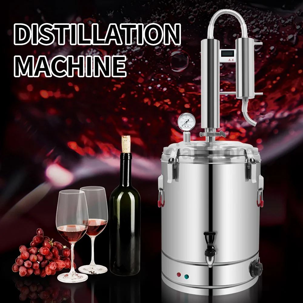 23/42L Alcohol Whisky Moonshine Still Small Wine Steamer Pure Dew Distillation Machine Small Household Essential Oil Extractor