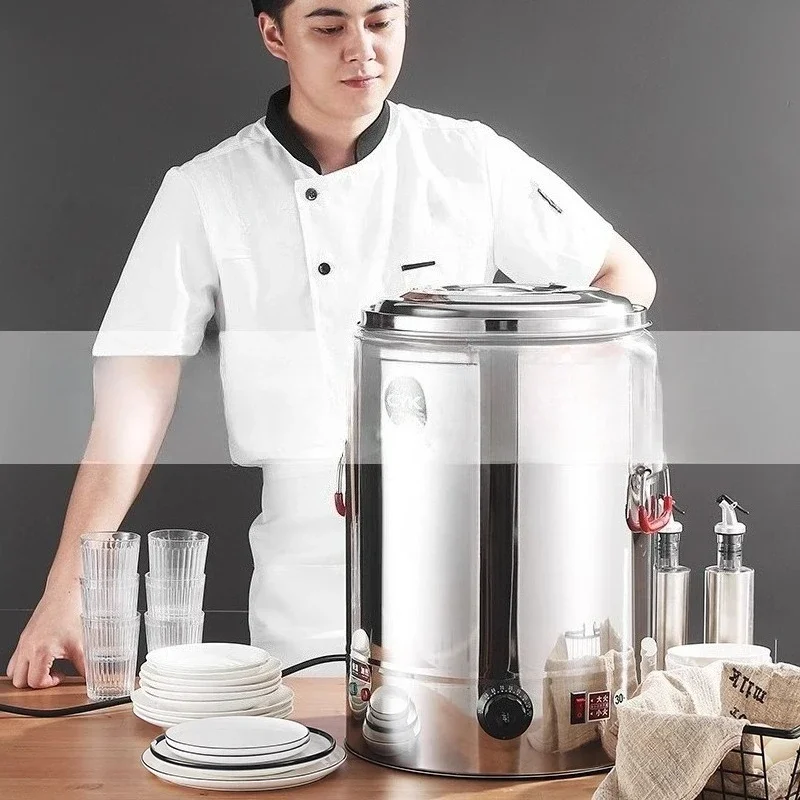 220V Electric Thermal Insulation Bucket Stainless Steel Commercial Double-layer Large Capacity