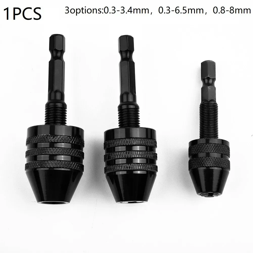 Mini Keyless Drill Chuck 0.3-8mm Self-Tighten Electric Drill Bits Collet Fixture Tools 1/4