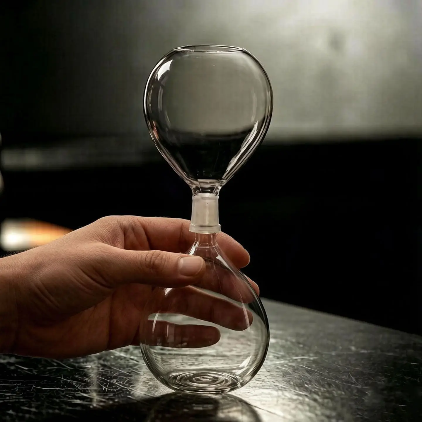 Hourglass Shaped Molecular Smoked Cocktail Glass Clear Glass Creative Bar Party Drinkware Home Decor