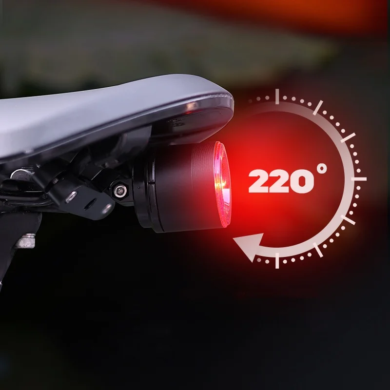 Auto Mode 300 Lumen Rear Bicycle Tail LED Bike Brake Sensing 220 Degree Visibility IP66 Waterproof Rechargeable for Bike Riding