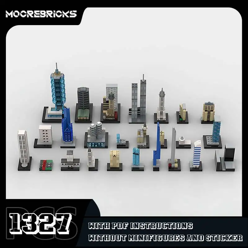 MOC Architecture Bundle Building Block City Landmark Landscape Model Assembly Small Particle Bricks Children's Commemorative Toy