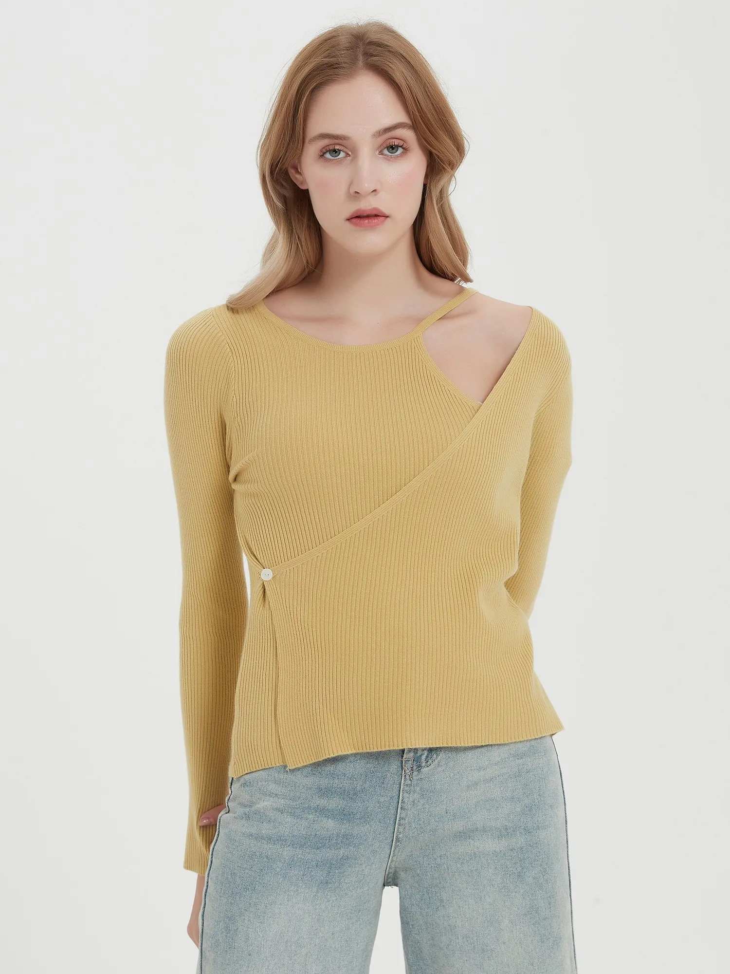 

ZHISILAO Irregular Knitted Sweater Women Casual Sexy Long Sleeve Green Cropped Pullover Sexy Autumn Winter Long Sleeve Tops