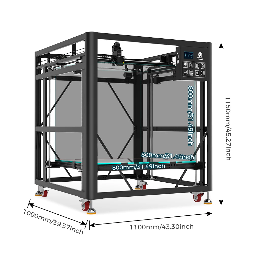 Imagem -02 - Tronxy Veho 800 Fdm Impressora 3d Tamanho de Impressão Grande 800*800*800 mm Unidade Direta Auto-nivelamento Guia de Eixo Duplo Impressoras 3d