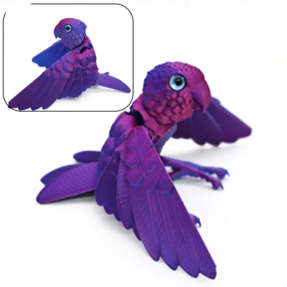 

Simulated Eye 3D Printed Parrot Model Flexible Animal Sparkling 3D Printed Parrot Animal Laser Rotatable