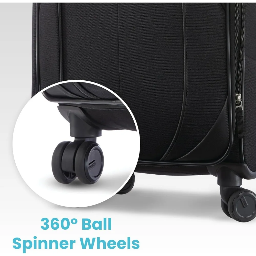 Koper Spinner Softside yang Dapat Diperluas 24 Inci Warna Ungu Anggrek dengan Roda untuk Mobilitas yang Nyaman