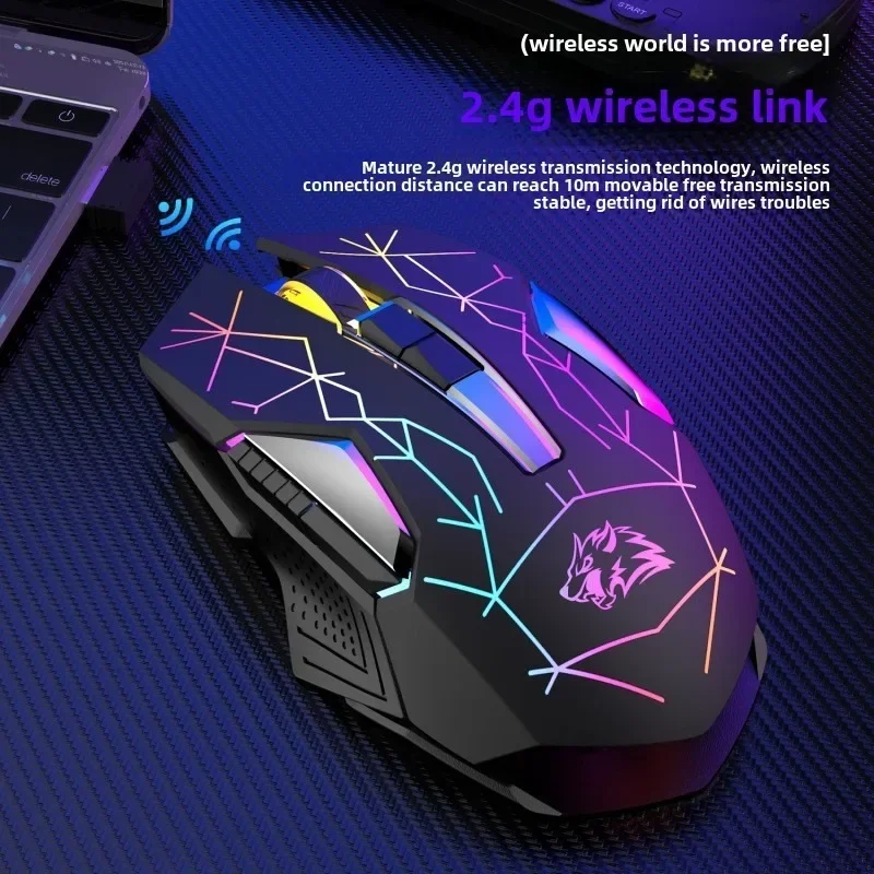 X18 Szikratávirát Játék Egér újratölthető vel Rainbow RGB backlit Optikai Érzékelő majd 3 DPI ergonomic gamer Egér számára Windows Esőkabát