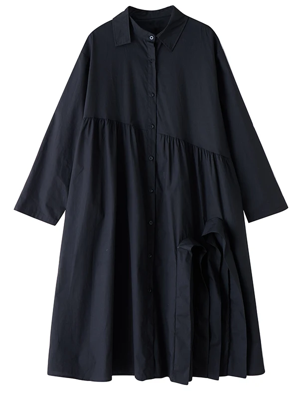 Retro floral renda irt dr feminino comprimento midi longo sve casual primavera outono solto ajuste colar único botão fechamento