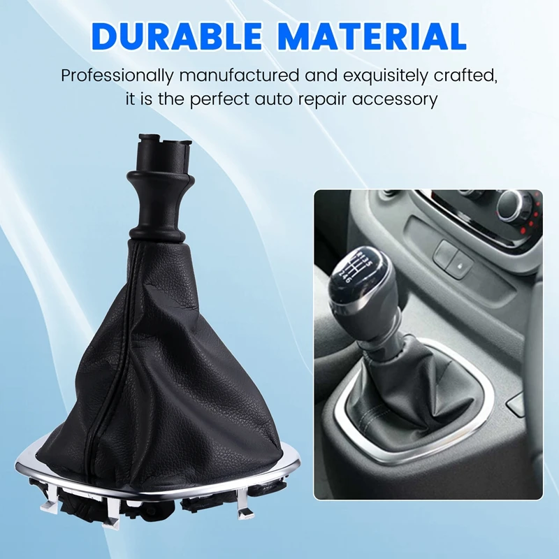 Car Shift Knob Dustproof Boot Gear Lever PU Leather Protective Cover For Renault Trafic III Opel Vivaro Fiat Talento
