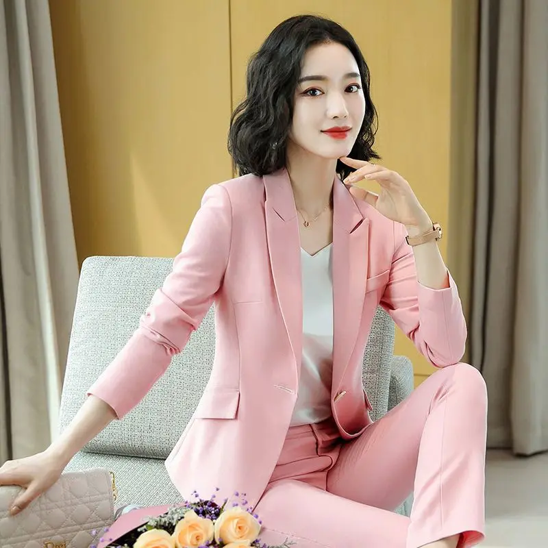 Pant 2 Piece Outfit 2024 Summer Womens Matching Sets Pants Elegant High Quality Blazer Suit Set Of Two Fashion Pieces For Women