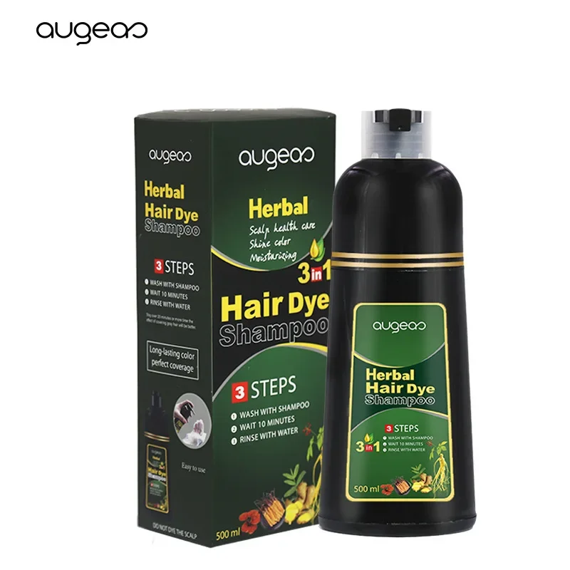 500ml Organic Natural Fast Hair Dye Only 5 Minutes Noni Plant Essence Black Hair Color Dye Shampoo for Cover Gray White Hair