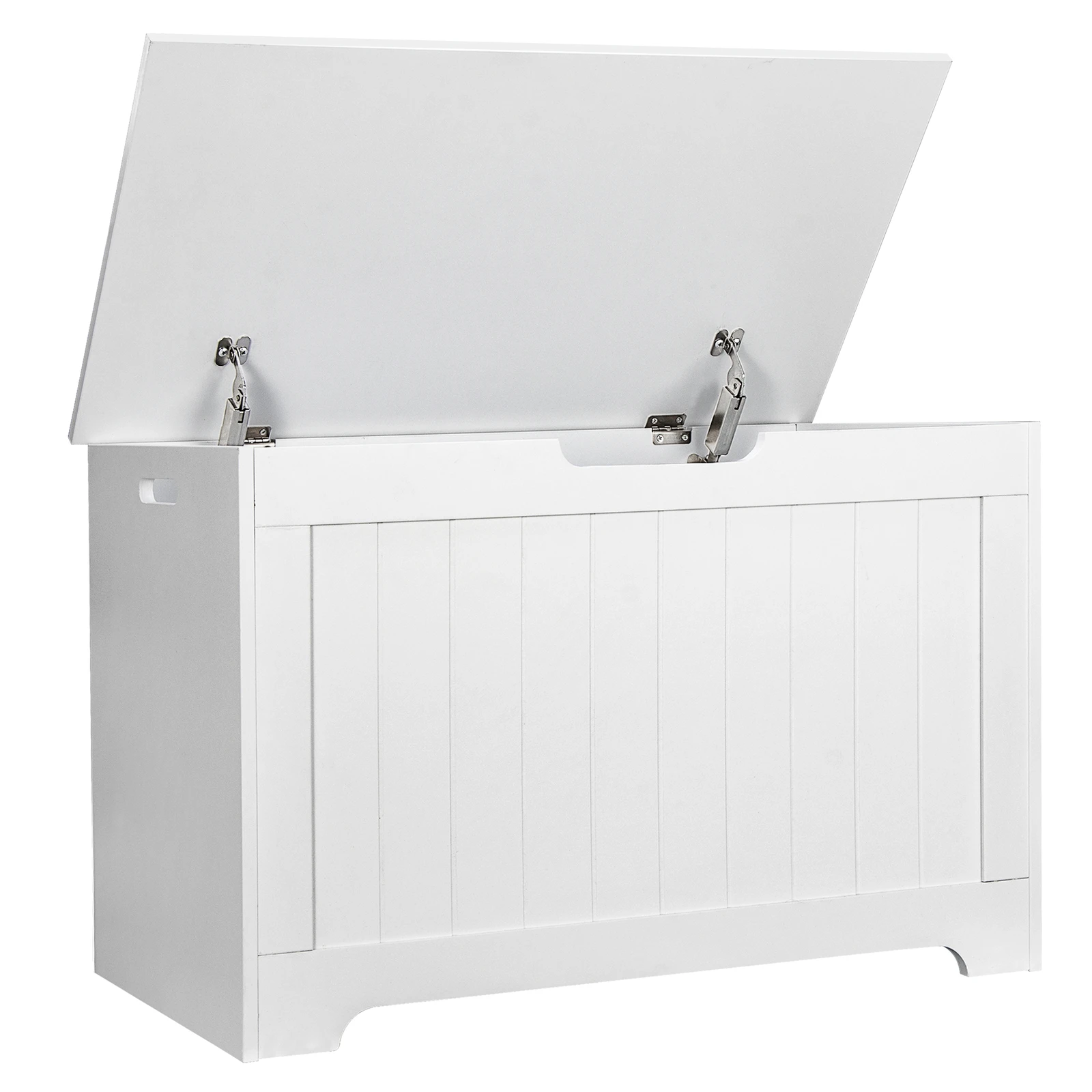 

Storage Chest 30" Storage Bench Toy Chest Box Organizer w/2 Safety Hinges White