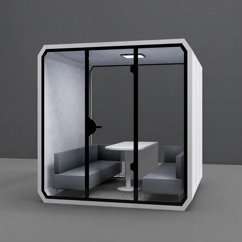 Soundproof Phone Booth for Office Live Streaming with Fresh Air System Quiet Negotiation Room and Lounge Pod