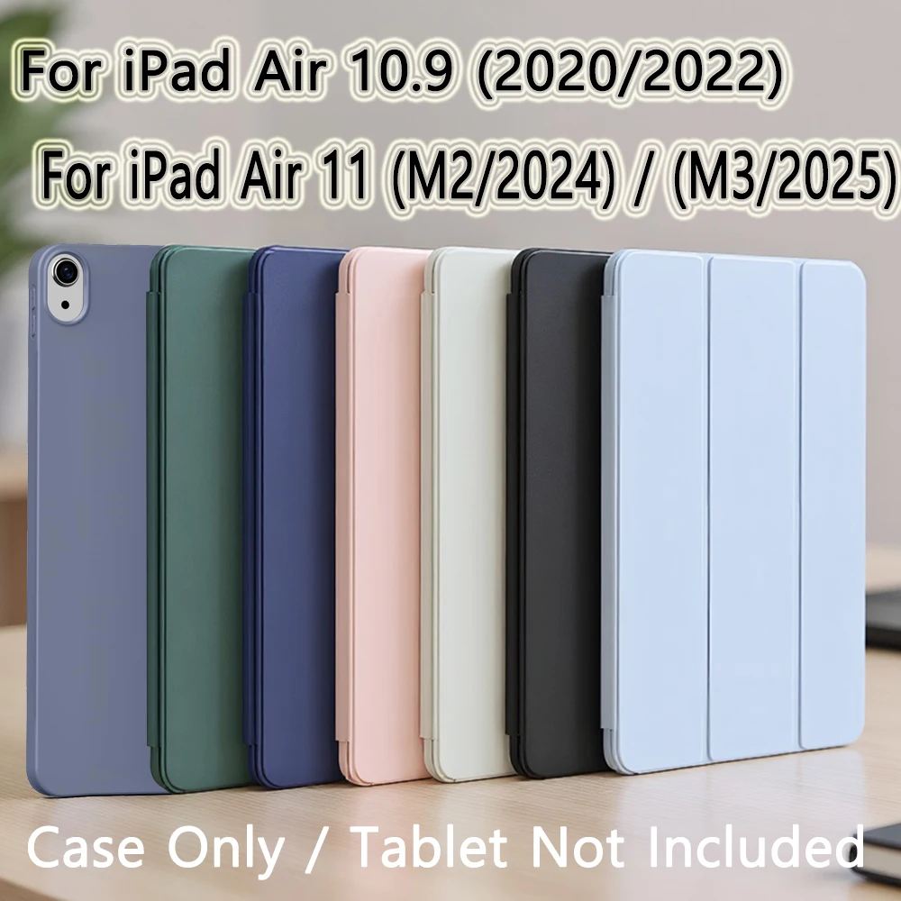 

For iPad Air 11 M3/M2 (2025/2024), iPad Air 10.9 5th/4th Generation (2022/2020),Magnetic Flip Smart Cover Soft TPU Back Case