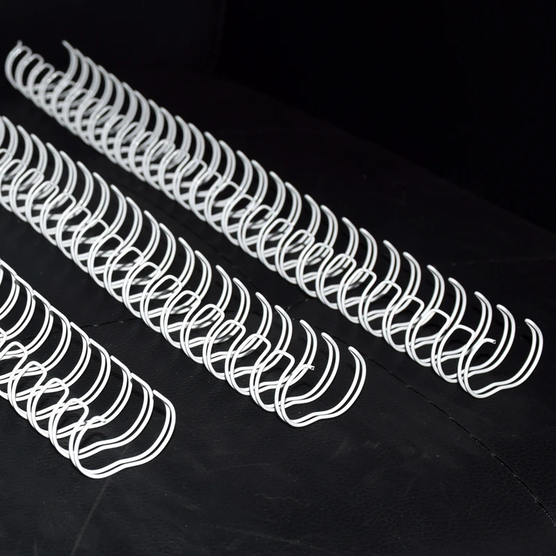 Special customize 100PCS/LOT White color 2:1 Pitch 22.2mm 28 hles OY Double Coil Double Loop Wire Calendar Binding Comb Rings