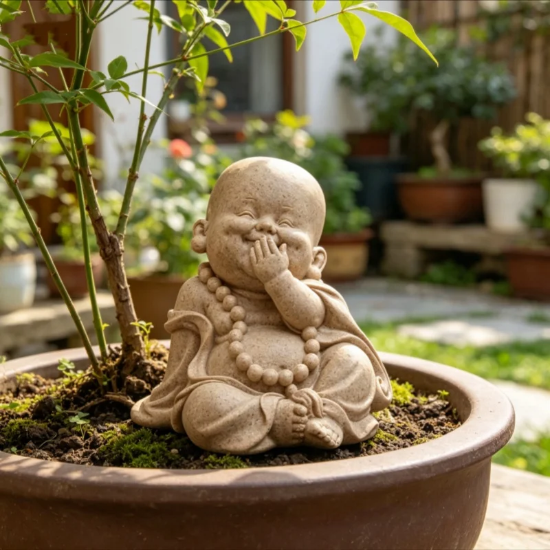 

Small Monk Statues Zen-Inspired Charming Resin Figurines for Micro Landscape Decorator Miniatures Room Decoration Crafts Gifts