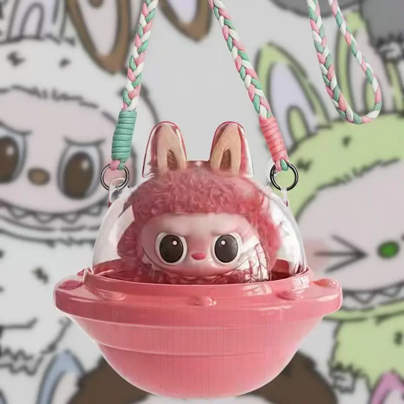 

Защитная сумка для куклы Labubu, прозрачная сумка через плечо с НЛО, пылезащитная для куклы 17 см, витрина для куклы, уличная сумка Labubu Walk