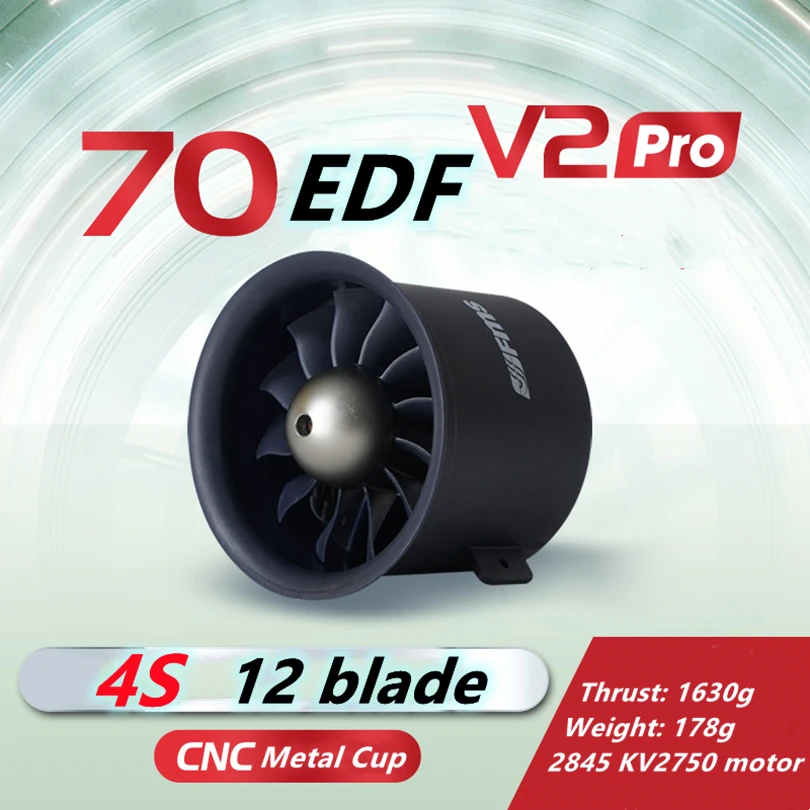 FMS 70mm Ducted Fan Jet EDF Unit 4S Pro V2 12 blade With 2845 KV2750 Motor (Optional) Engine Power RC Airplane Model Plane Parts