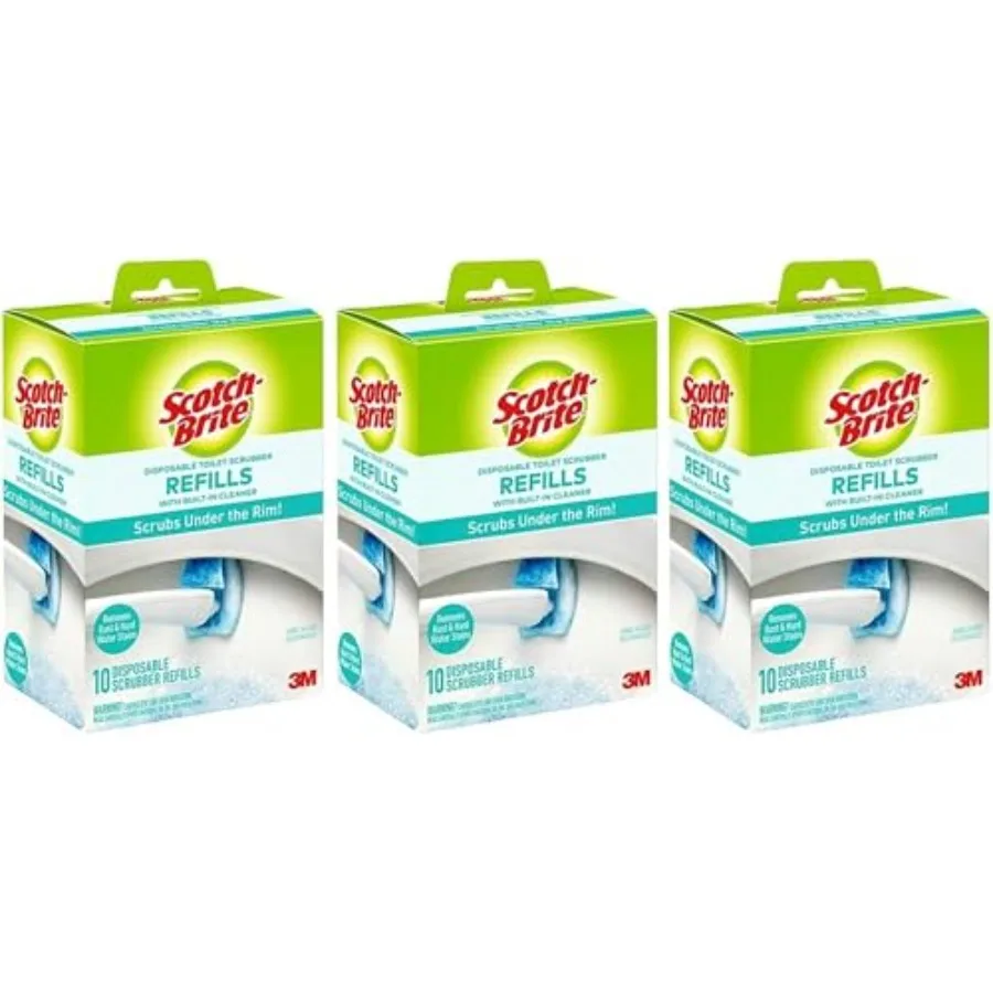 

Scotch-Brite Disposable Toilet Scrubber Refill Pads for Toilet Cleaning System Removes Rust and Hard Water Stains 30 Disposable