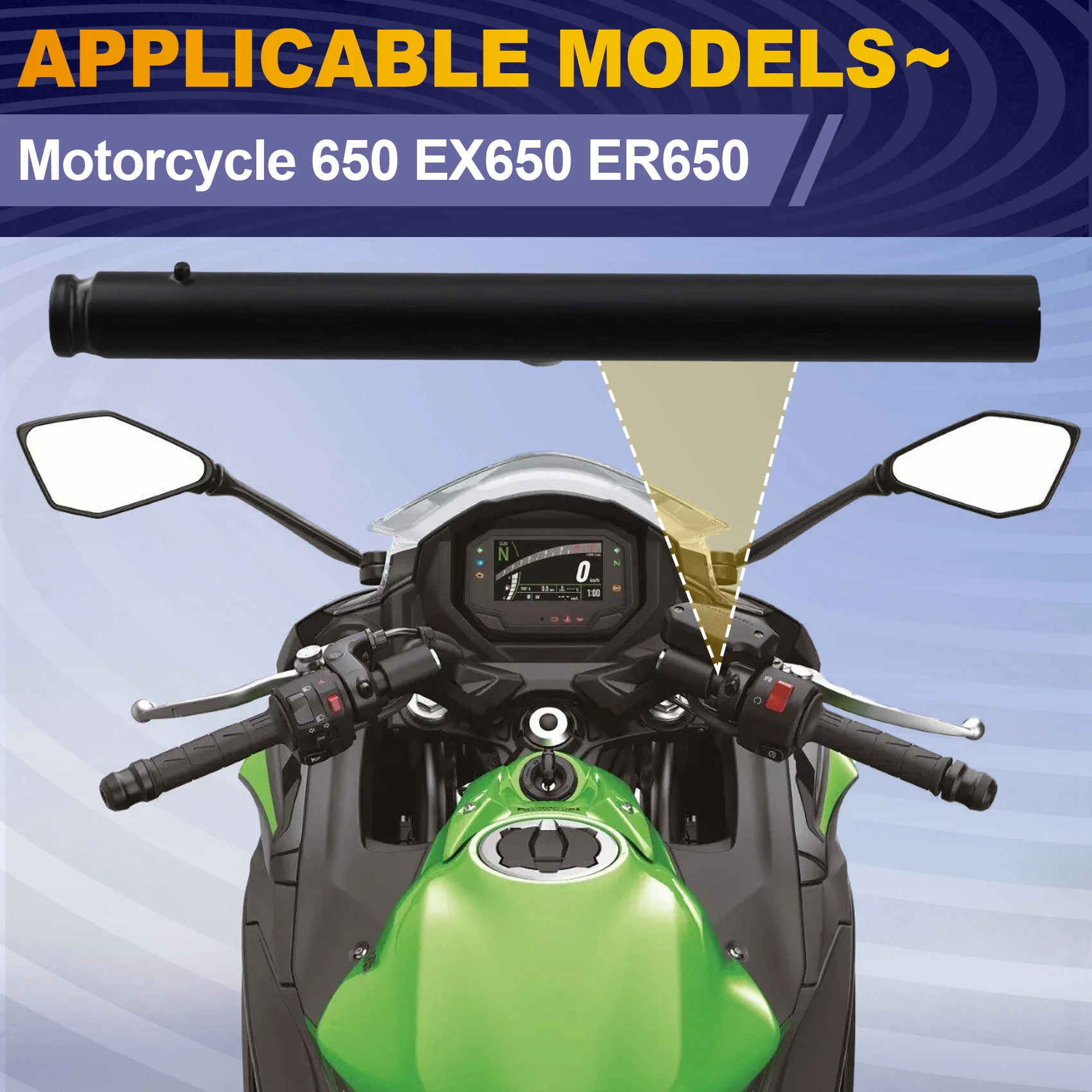 Руль мотоцикла для Kawasaki Ninja 650 EX650 ER650, направленная ручка, рулевой рычаг, правый