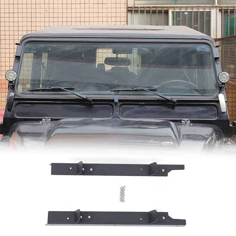 Czarna stal węglowa do Land Rover Defender 90 110 130 2004-2018 Uchwyty reflektorów słupka A LED Akcesoria samochodowe