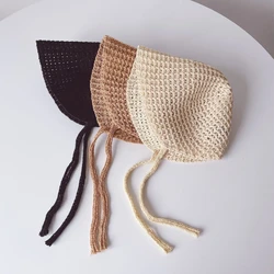 Chapeau de plage en coton doux pour bébé fille et garçon, casquette d'été respirante, protection solaire, solide, avec document amissié, bonnet anderpour enfants