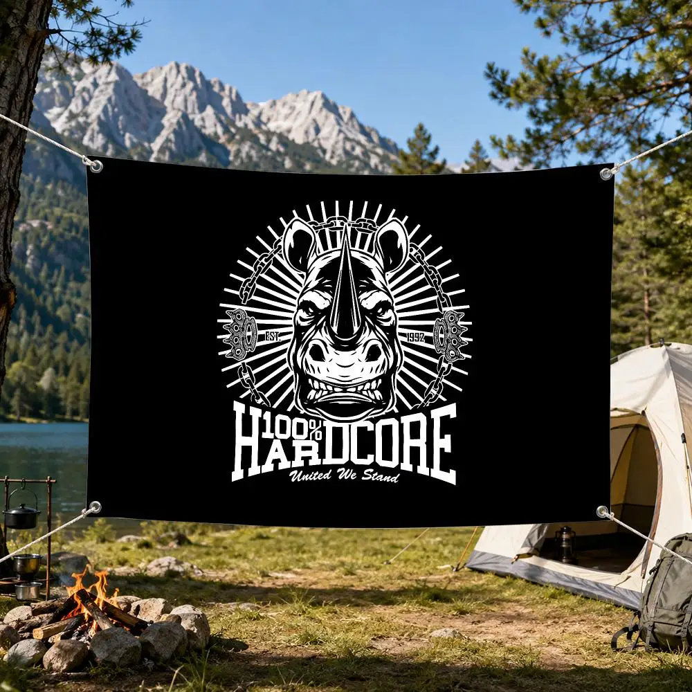 Cool 100 H-Hardcore Flags Aesthetic Wall Tapestry Printed Wall Hanging Living Room Party Outdoor Decor