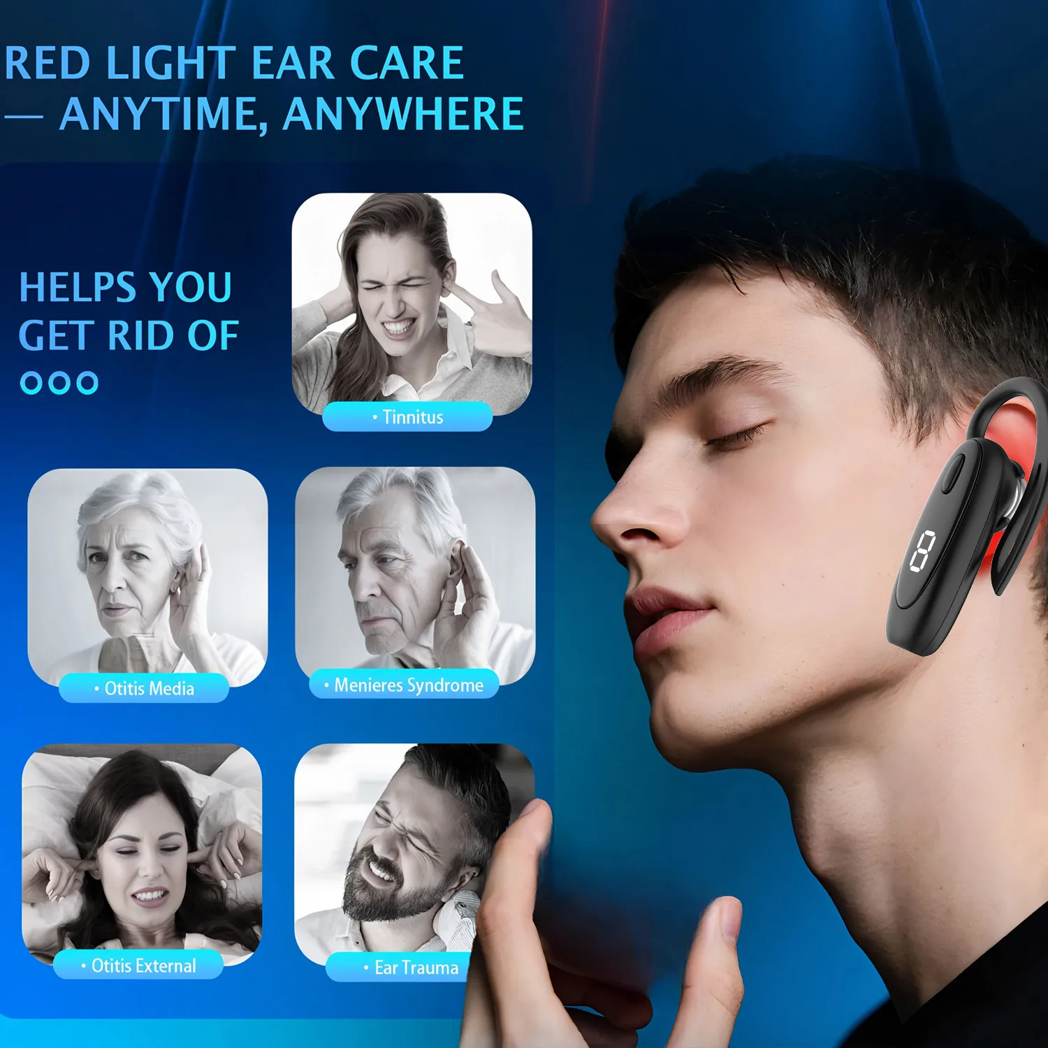 

Otitis Media Ушная лазерная терапия 650NM Облучение Лазерная физиотерапия Подвесной тип уха Ушной канал Ушной ушной канал Лечение глухоты Метех