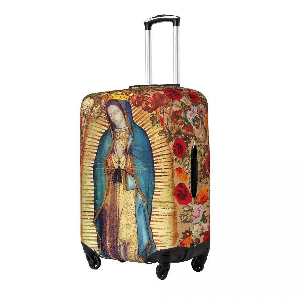 Fundas protectoras de equipaje de Nuestra Señora de Guadalupe, cubierta de maleta impermeable elástica, cubierta de maleta de viaje, Virgen María católica, México