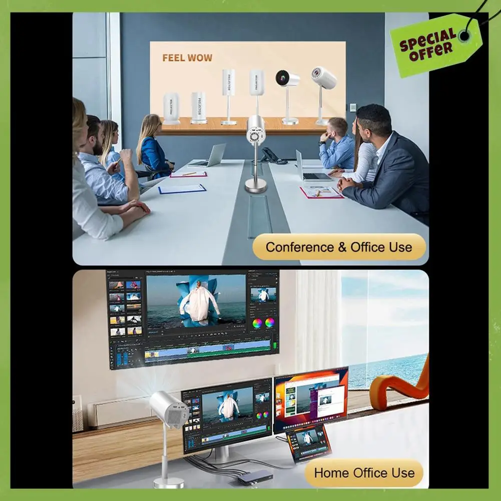 Leading-Mini 1080P Projektor Höhenverstellung Tragbare Unterstützung, USB, PC, TV Box EU-Stecker