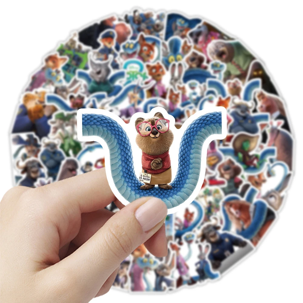 10/30/50 قطعة ديزني لطيف أنيمي Zootopia 2 ملصقات الكرتون الكتابة على الجدران الشارات DIY بها بنفسك دراجة نارية الأمتعة الغيتار سيارة البلاستيكية ملصق للهدايا