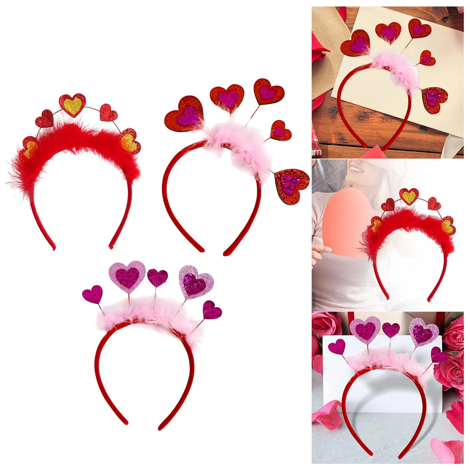 

Valentine's Day Heart Headband for Woman for Anniversary Masquerade Costume