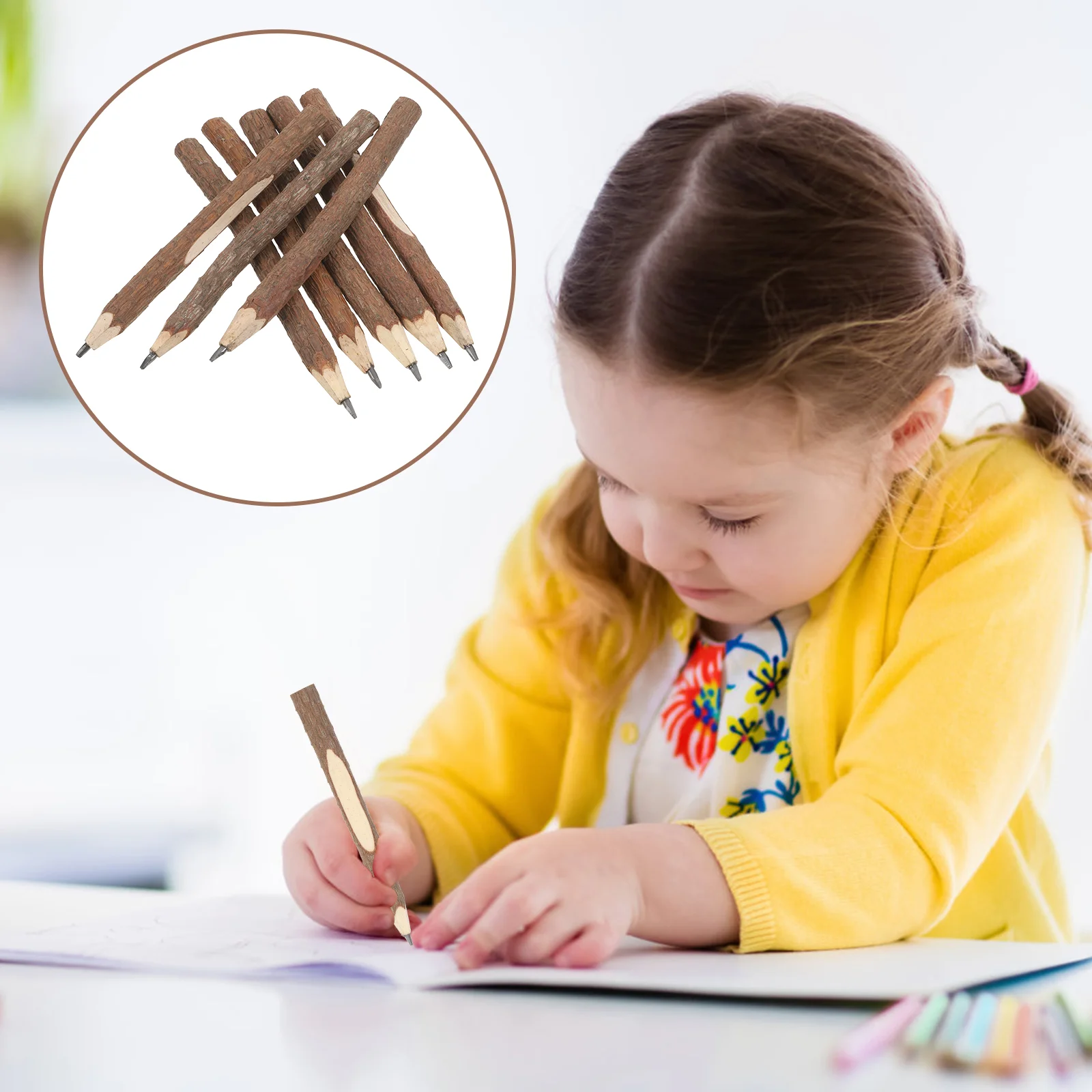 

15 PCS Creative Pencils Branch Wood Vintage Kids Natural Bark Twig Log Sketching