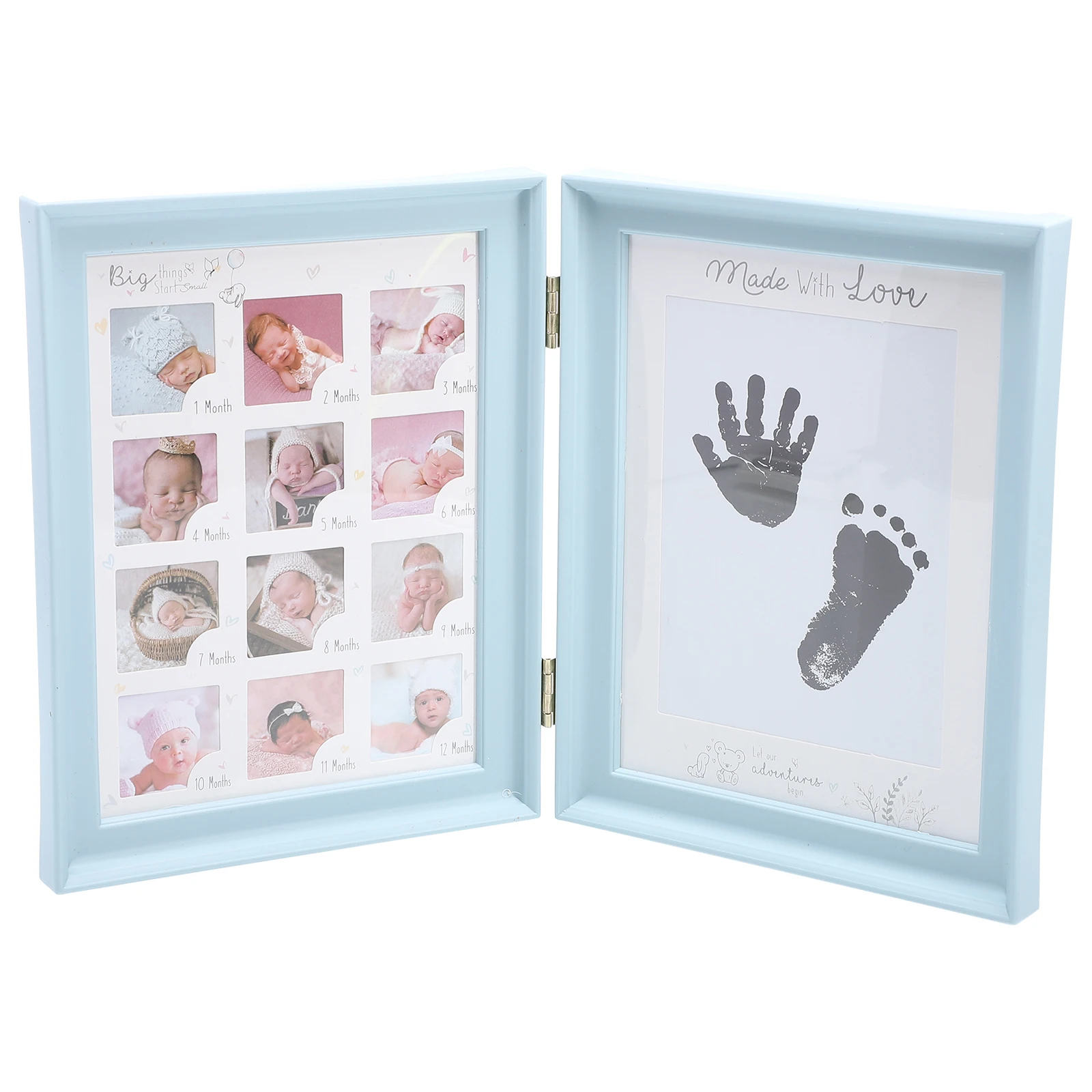 

1 pc Baby Handprint Footprint Frame Growth Record Photo Holder For Newborns First Birthday Keepsake Decor Infant Milestone