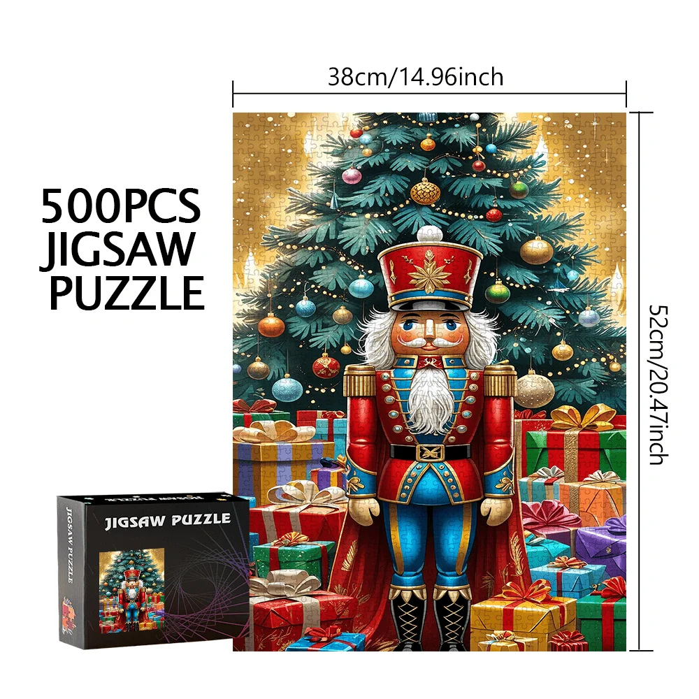 لعبة ألغاز كسارة البندق وشجرة عيد الميلاد، 500 قطعة/1000 قطعة، هدية لمتعة العائلة، ديكور المنزل، تحدي الدماغ، لغز ممتاز لـ