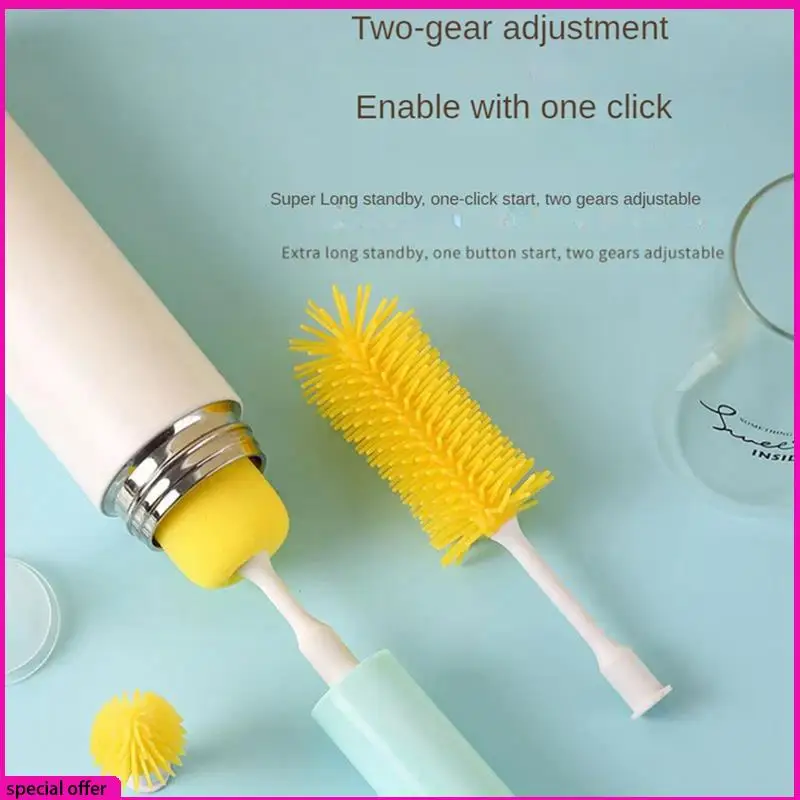 

A65Z Silicone Brush For Kitchen Handheld Cup Brush Cleaner With Sponge Head Multifunctional Cleaning Gadgets Home