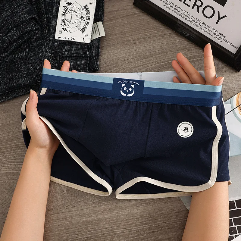 1/3 PCS/Pack 7A Antibacterial Big U Mesh Breathable Crotch Men's Panties 100% Cotton Trendy Underpants High Elastic Waist Boxers image 2