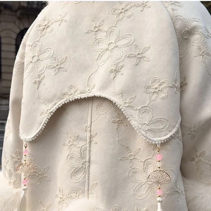 Pelz-Spleiß-Top, 2025, neue Luxus-Damen-Daunenjacke aus weißem Fell, kurzer Parka-Mantel mit Fuchspelzkragen, Lederbesatz, Puffer-Outwear