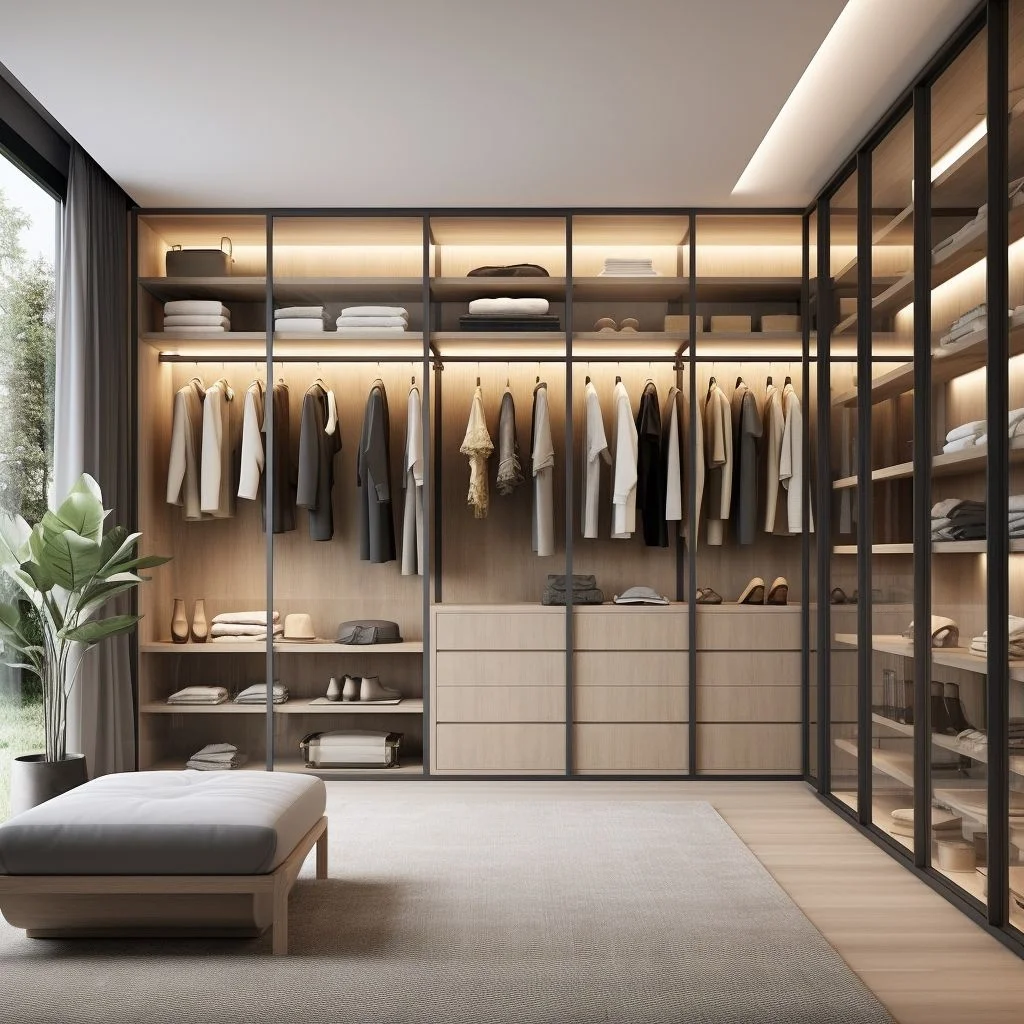 Italian Style Cabinet Walkin Closet Melamine Finished Plywood Walk Closet Design Customized Size U Shape Wardrobes