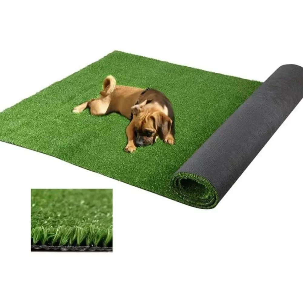 

Fake Grass Artificial Turf, 0.4 inch Pile Height Synthetic Garden Grass Lawn Rug Soft Astroturf Mat for Pets, Drainage Holes